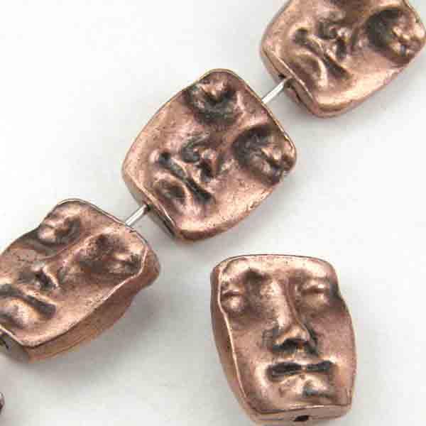 Antique Copper Plate 13x11MM Face Bead