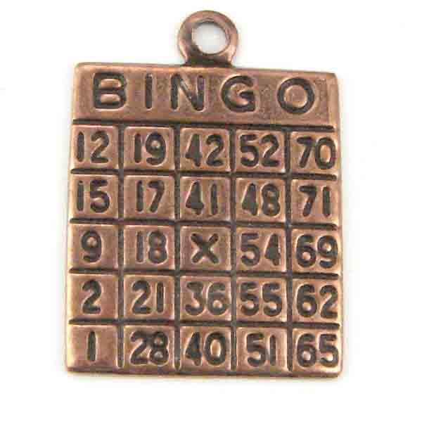 Antique Copper Plate 13x16MM Bingo Card Stamping