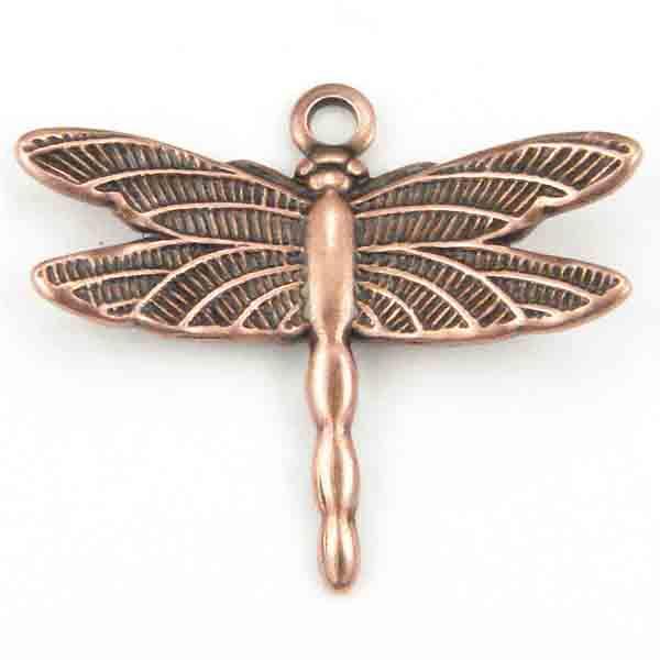 Antique Copper Plate 13x16MM Dragonfly