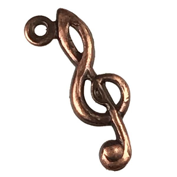 Antique Copper Plate 13x4MM Treble Clef