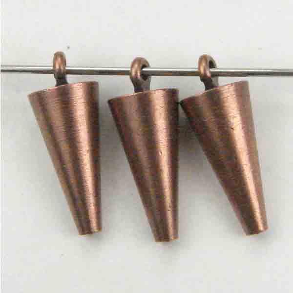 Antique Copper Plate 13x6MM Solid Inverted Cone