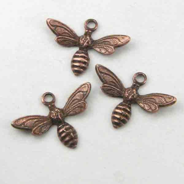 Antique Copper Plate 13x7MM Bee