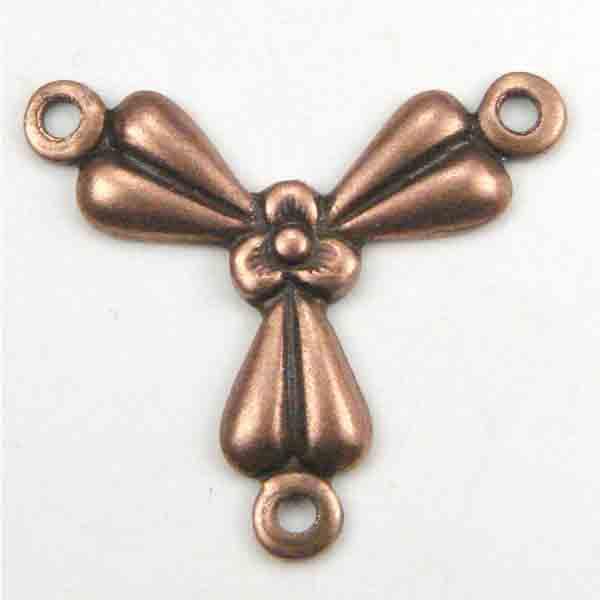Antique Copper Plate 14MM Y Necklace Connector