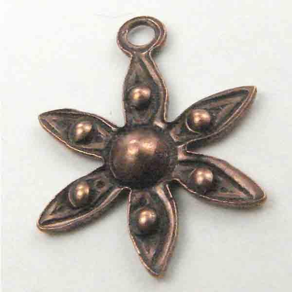 Antique Copper Plate 15MM Blossom with Setting