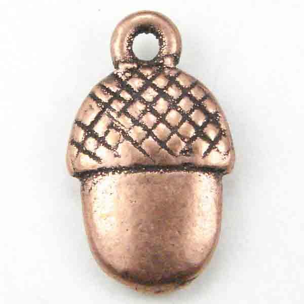 Antique Copper Plate 15x11MM Cast Acorn
