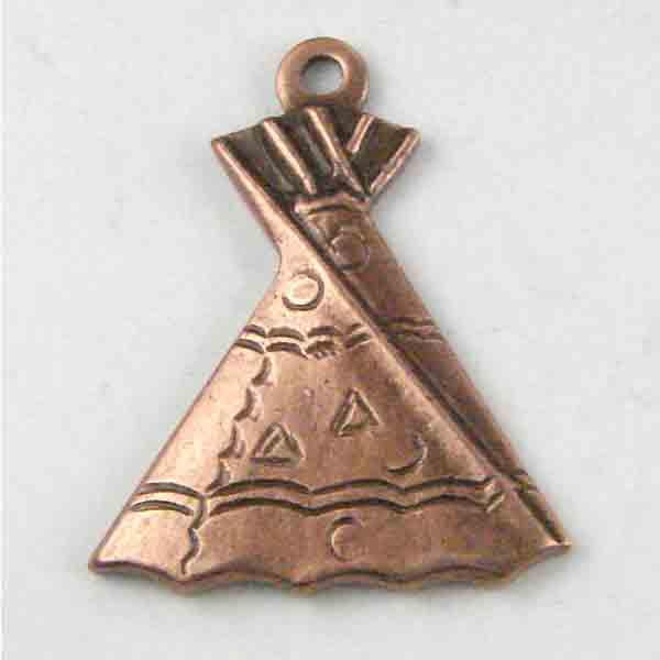 Antique Copper Plate 15x14MM Tepee