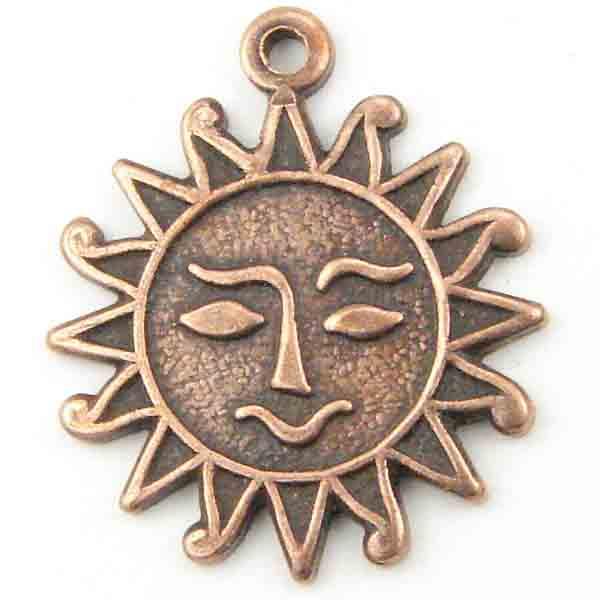 Antique Copper Plate 16MM Diestruck Sun Face