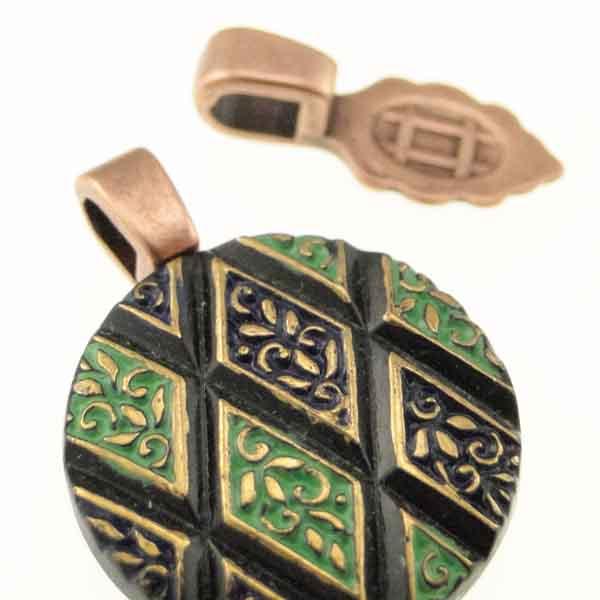 Antique Copper Plate 16MM Glue-On Leaf Bail