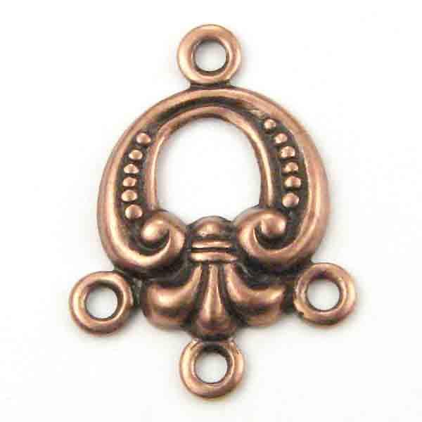 Antique Copper Plate 16x12MM 3 to 1 Chandelier Link Connector