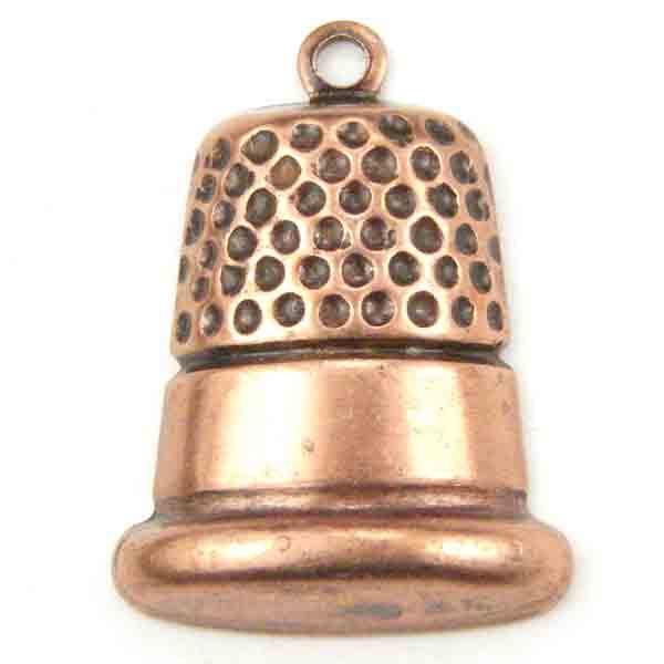 Antique Copper Plate 16x13MM Thimble Stamping