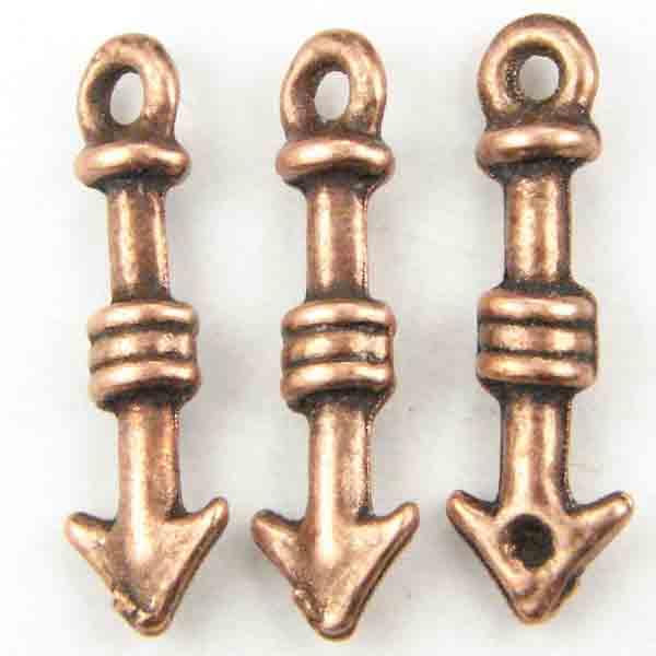 Antique Copper Plate 16x5MM Arrow 3-D