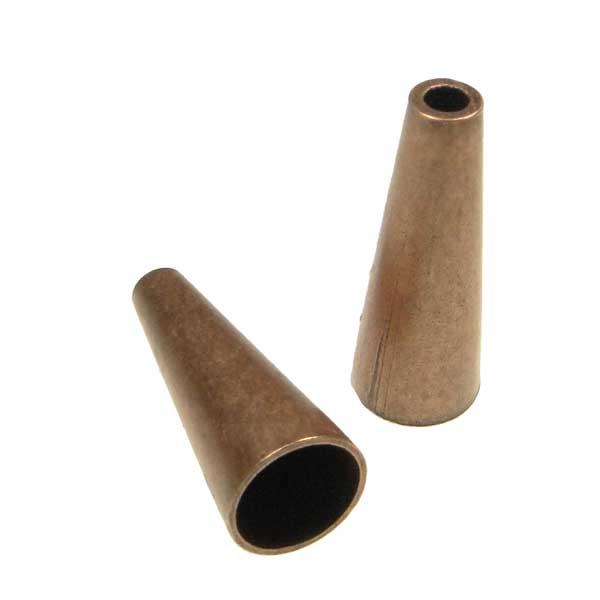 Antique Copper Plate 16x6MM Cone With 5MM Opening