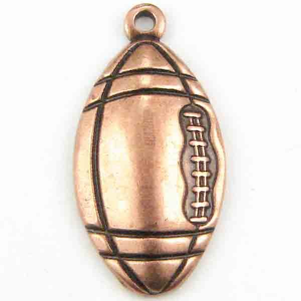 Antique Copper Plate 16x9MM Football charm