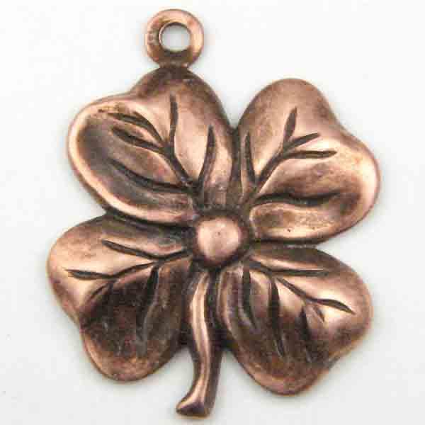 Antique Copper Plate 17MM Shamrock Stamping