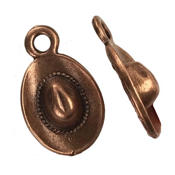 Antique Copper Plate 17x13MM Cowboy Hat Charm Pendant