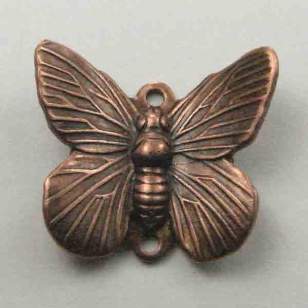 Antique Copper Plate 17x15MM Butterfly Connector