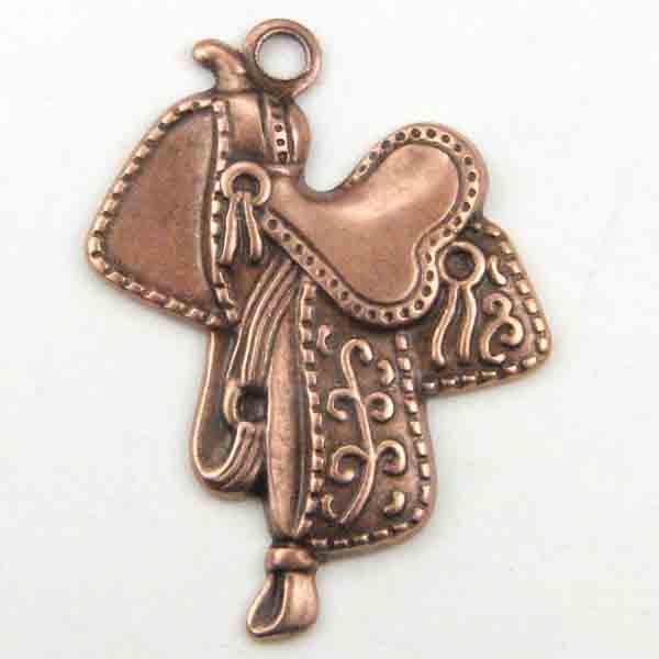 Antique Copper Plate 17x22MM Saddle Stamping