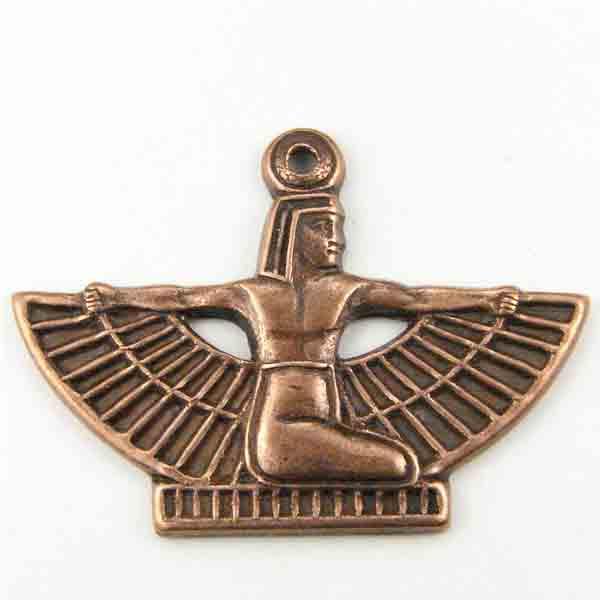 Antique Copper Plate 17x28MM Winged Goddess Maat