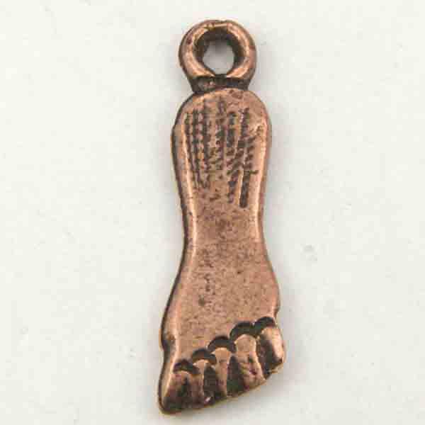 Antique Copper Plate 17x6mm Milagro Foot