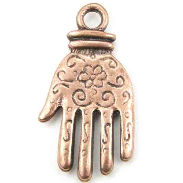 Antique Copper Plate 17x8 Gloved Hand