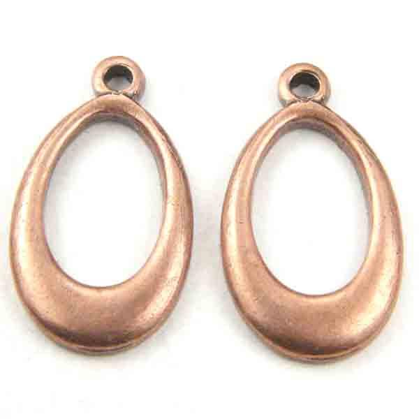 Antique Copper Plate 18X10MM Oval Ring Pendant or Clasp Connector