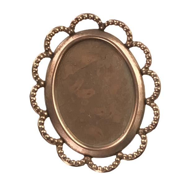 Antique Copper Plate 18X13MM Lace Edge Bezel Setting