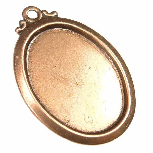 Antique Copper Plate 18X13MM Setting With Fancy Top Loop