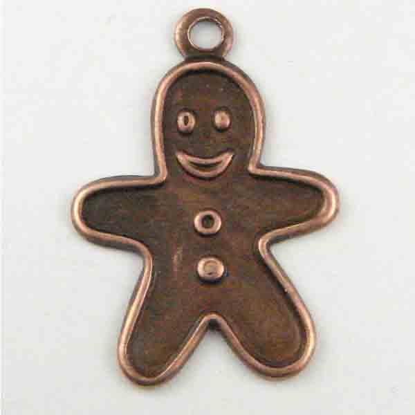 Antique Copper Plate 18x13MM Gingerbread Man