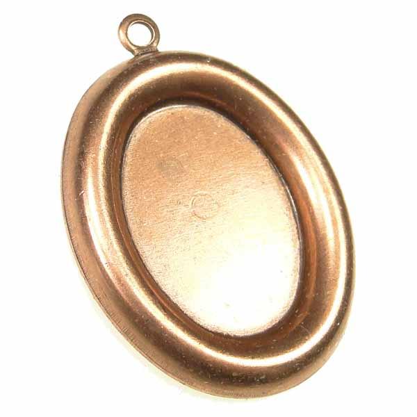 Antique Copper Plate 18x13MM Setting With Rounded Rim