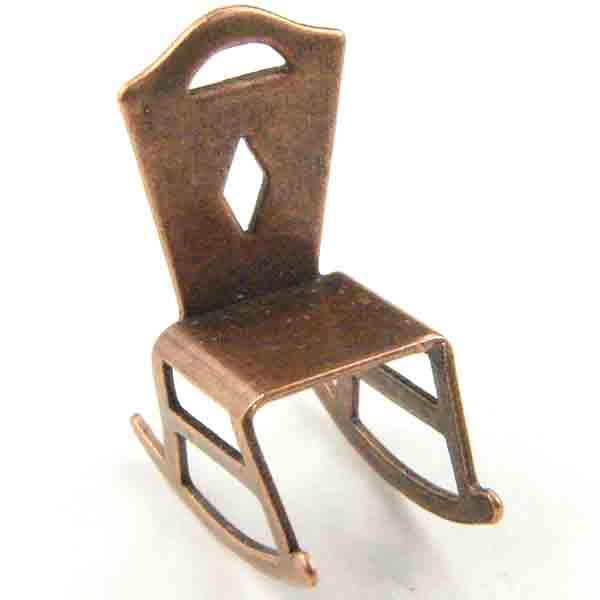 Antique Copper Plate 18x8MM Rocking Chair 3-D