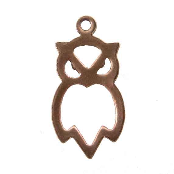Antique Copper Plate 18x9MM Openwork Owl