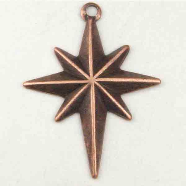 Antique Copper Plate 19X16MM 8 Point Star