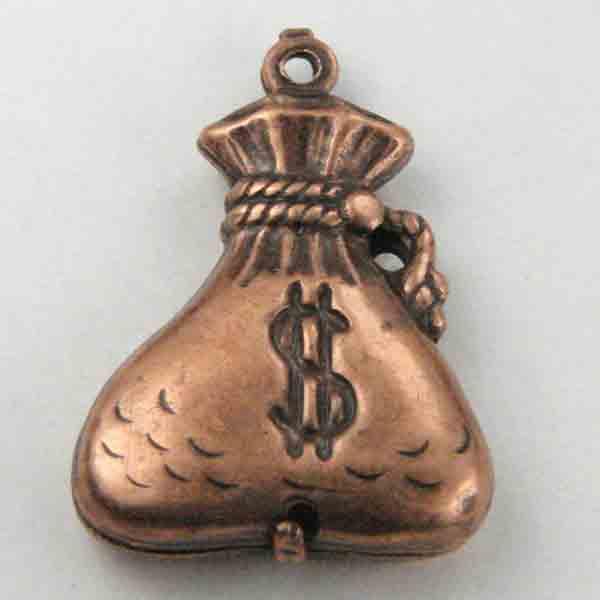 Antique Copper Plate 19x15 Money Bag 3D