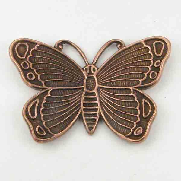 Antique Copper Plate 19x29MM With Dapped Wings