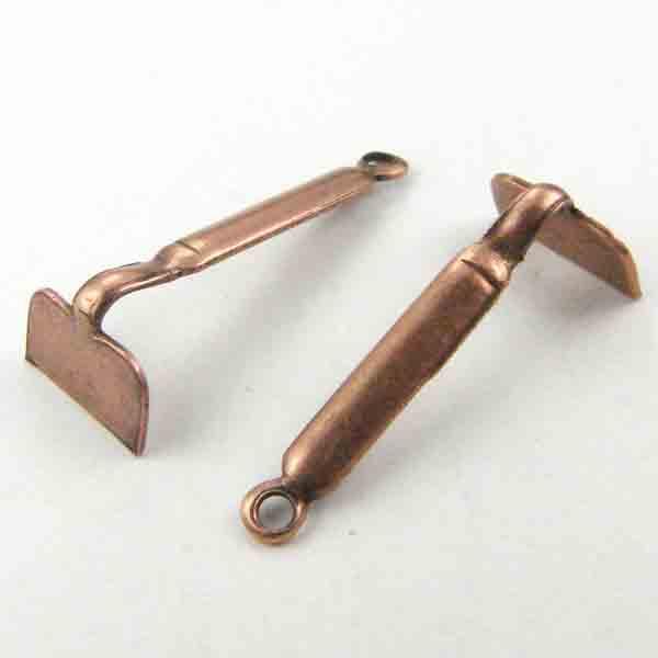 Antique Copper Plate 19x8MM Garden Hoe