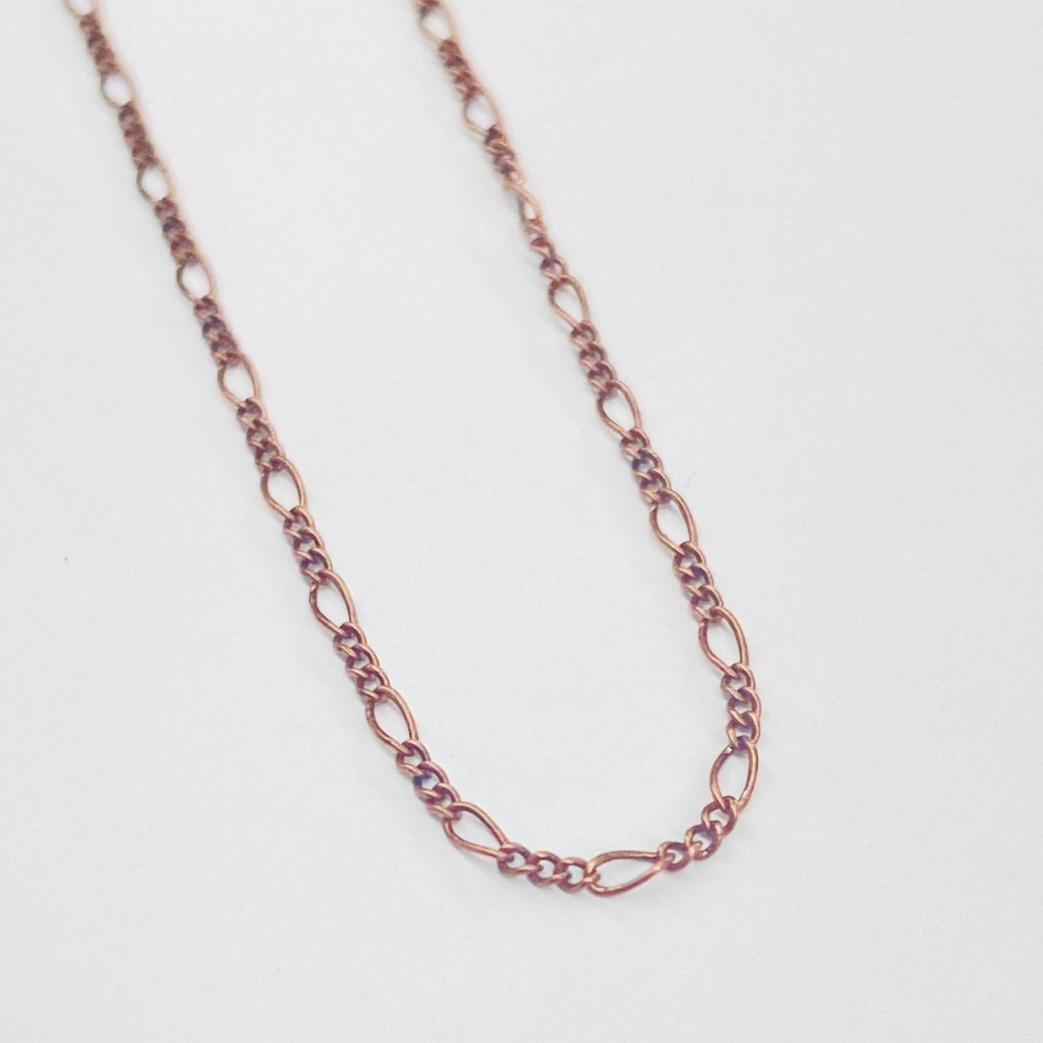 Antique Copper Plate 1MM Figaro Chain