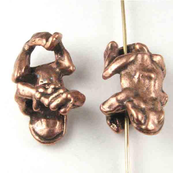 Antique Copper Plate 20x12MM Cast 3-D Frog