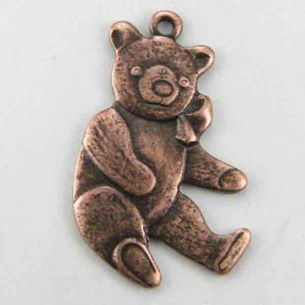 Antique Copper Plate 20x13MM Teddy Bear