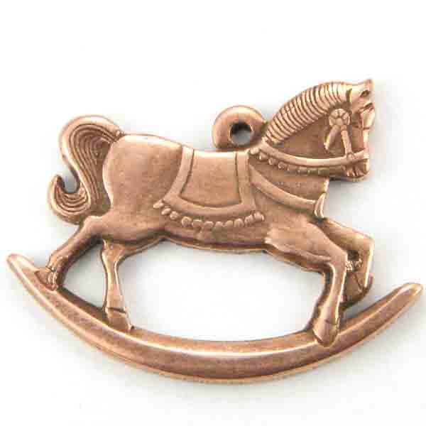 Antique Copper Plate 20x15 Rocking Horse