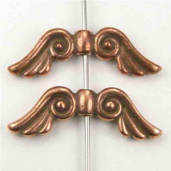 Antique Copper Plate 20x8MM Angel Wing Bead