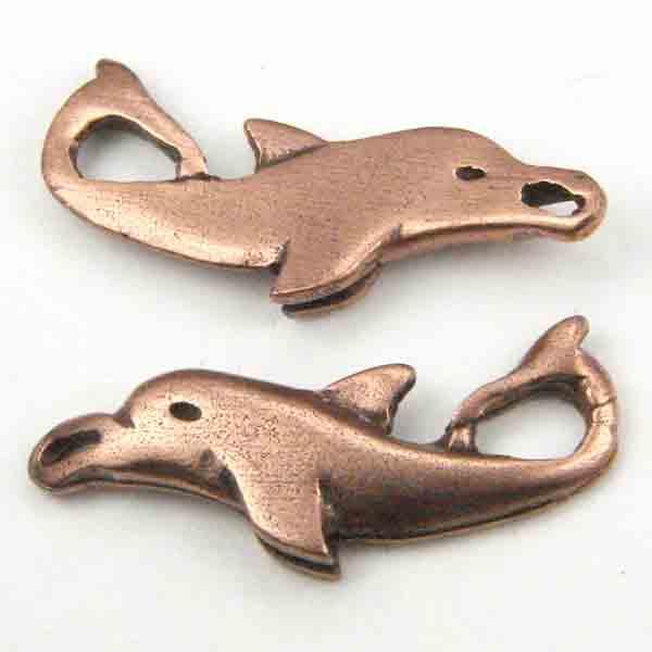Antique Copper Plate 21.5x8.5MM Dolphin