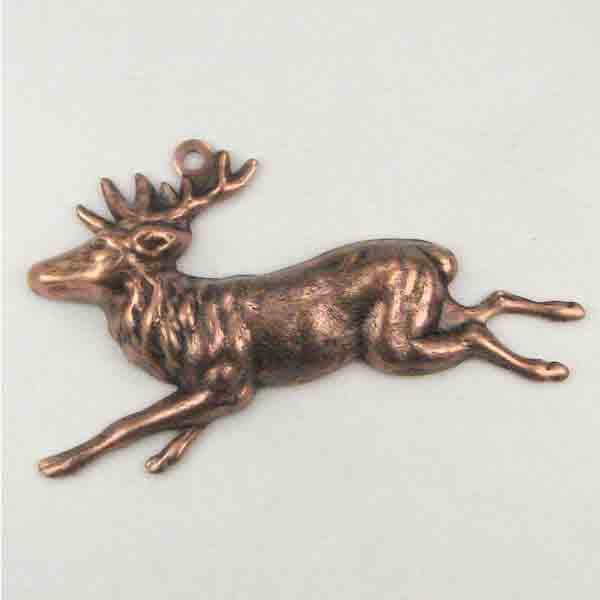 Antique Copper Plate 21X38MM Elk Stamping