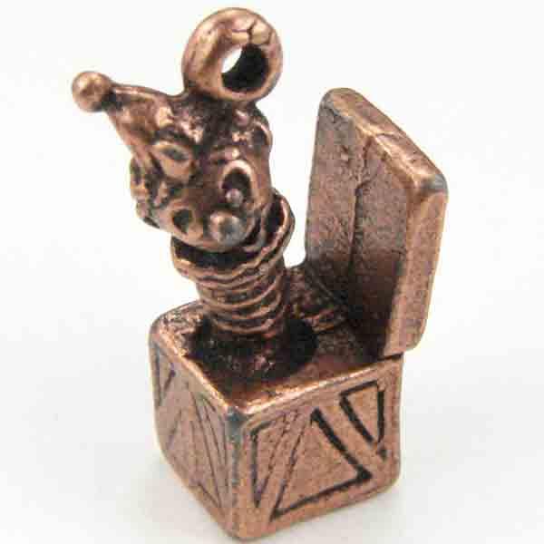 Antique Copper Plate 21x12MM Jack In The Box
