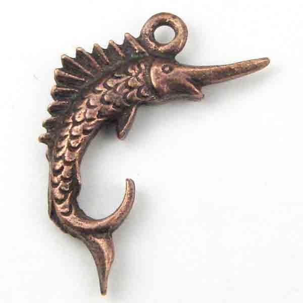 Antique Copper Plate 21x17 Swordfish Cast 3-D