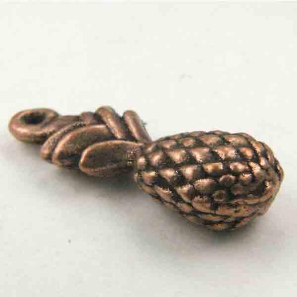 Antique Copper Plate 21x7MM Pineapple Charm Pendant