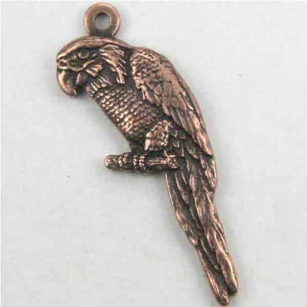Antique Copper Plate 21x9 Parrot