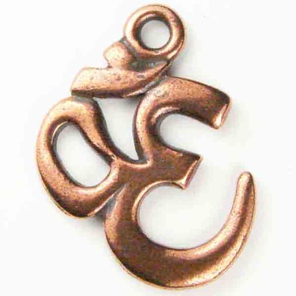 Antique Copper Plate 22x17MM Om Pendant