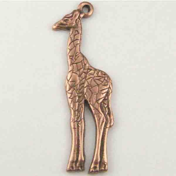 Antique Copper Plate 22x7MM Giraffe Stamping