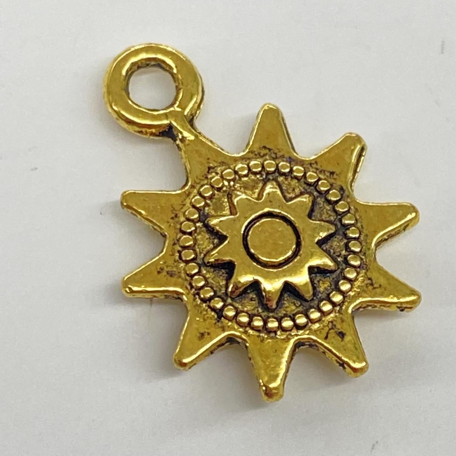 Antique Copper Plate 23MM Sunface with Loops