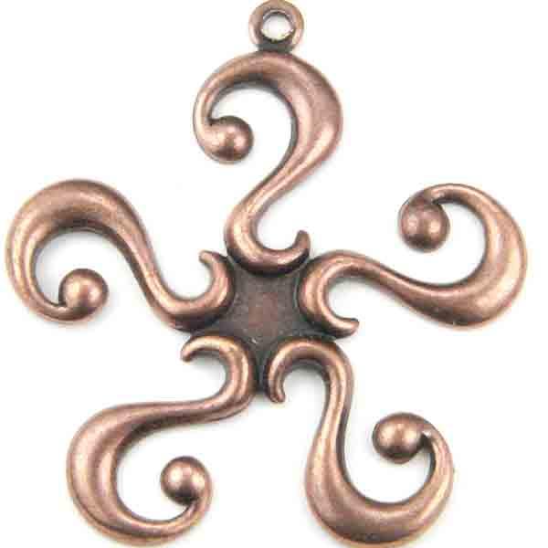 Antique Copper Plate 24MM Curl